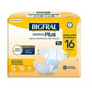 Bigfral Derma Plus G - Fralda geriátrica tradicional - Pacote com 16 unidades