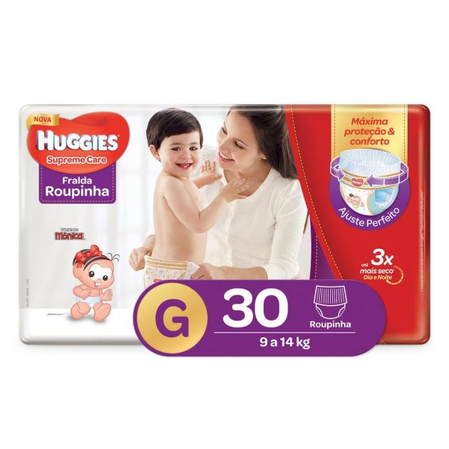 Fralda Huggies Supreme Care Roupinha G - 30 Unidades Na Senior Way ...