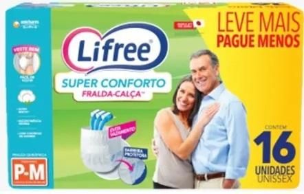 Roupa Íntima Lifree P/M - 16 Unidades na Senior Way Comércio e