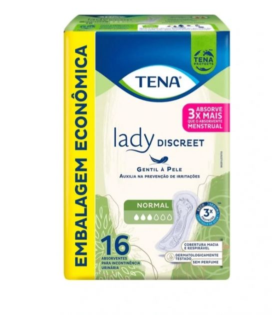 Tena Lady Normal - Absorvente Feminino - Pacote com 16 unidades - Tena