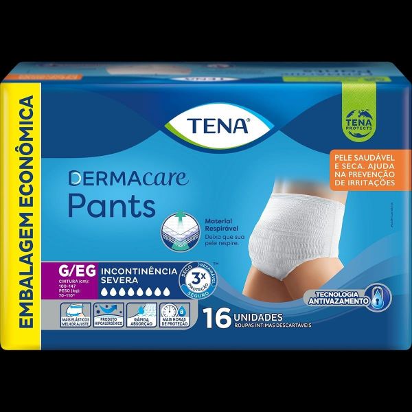 Tena Pants Dermacare G/XG - Fralda de Vestir - Pacote com 16